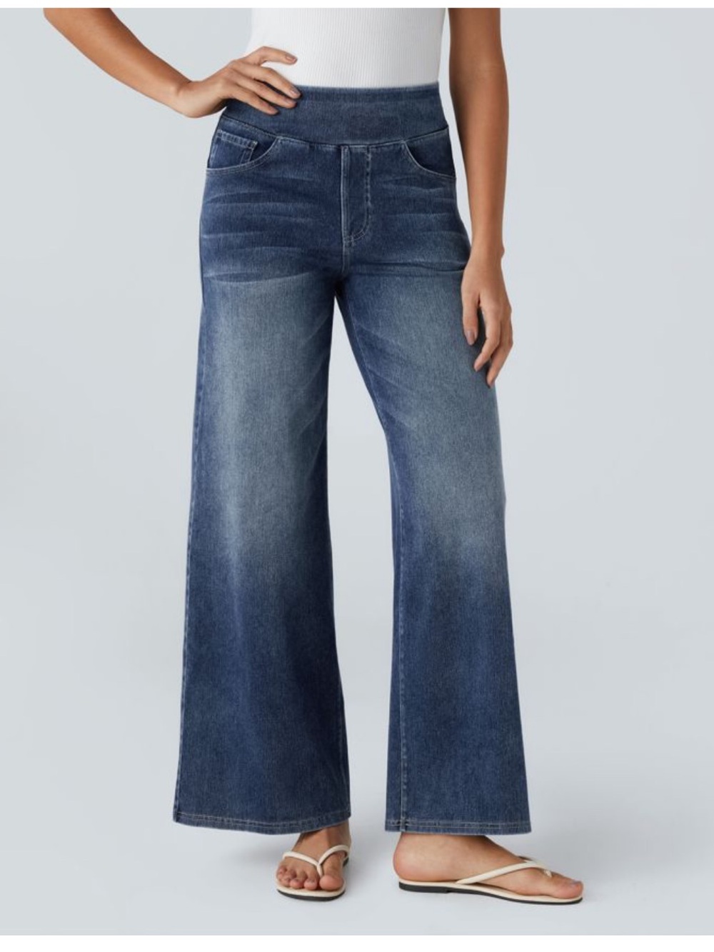 Halara Wide-Leg Women’s Jeans in Royal Blue Denim